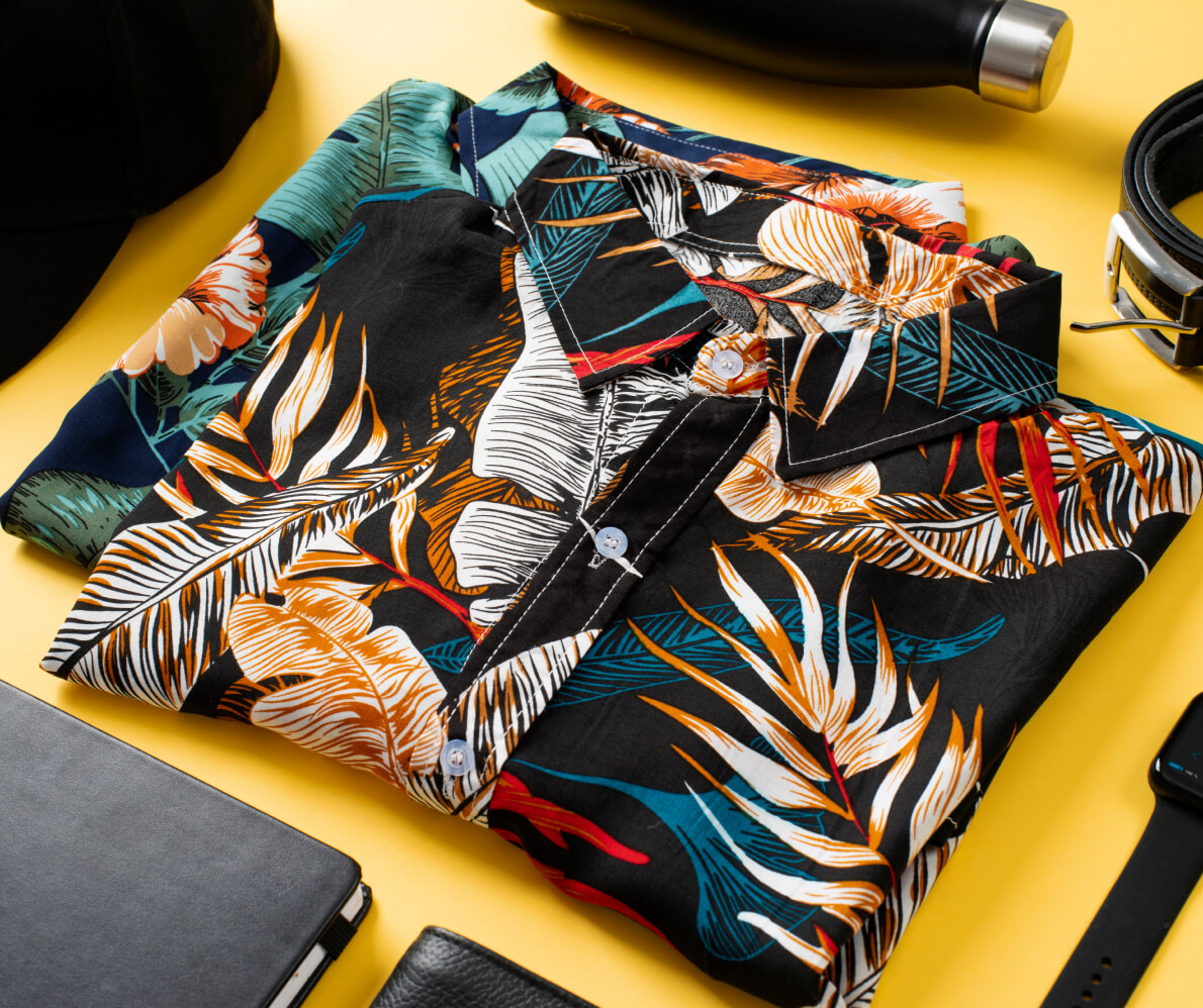 A close up of a shirt on a table.